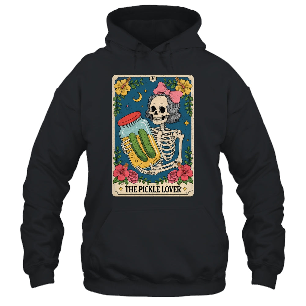 The Pickle Lover Pickles Tarot Card Messy Bun Skeleton Shirt & Tank Top | siriusteestore