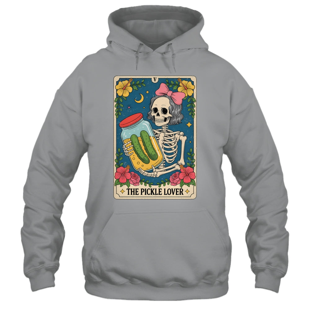 The Pickle Lover Pickles Tarot Card Messy Bun Skeleton Shirt & Tank Top | siriusteestore