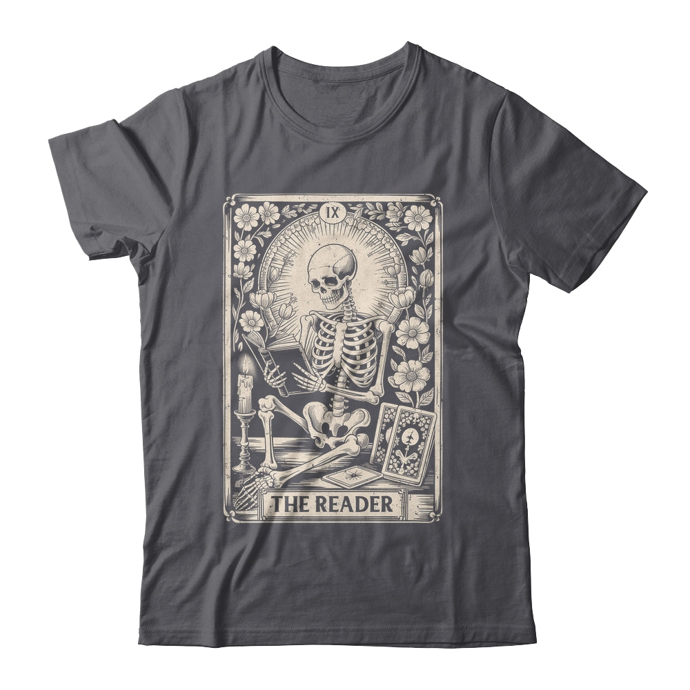 The Reader Tarot Card Funny Book Lover Skeleton Reading Book Shirt & Hoodie | siriusteestore
