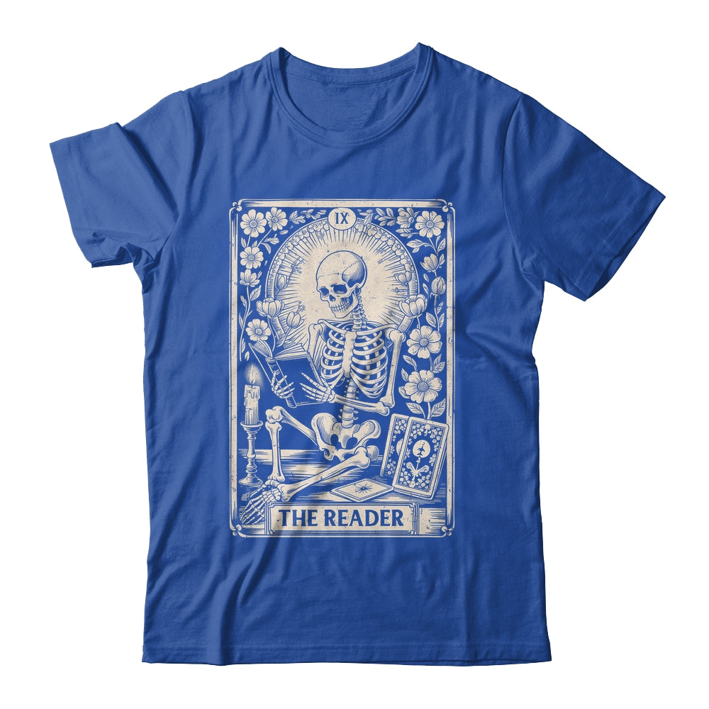 The Reader Tarot Card Funny Book Lover Skeleton Reading Book Shirt & Hoodie | siriusteestore