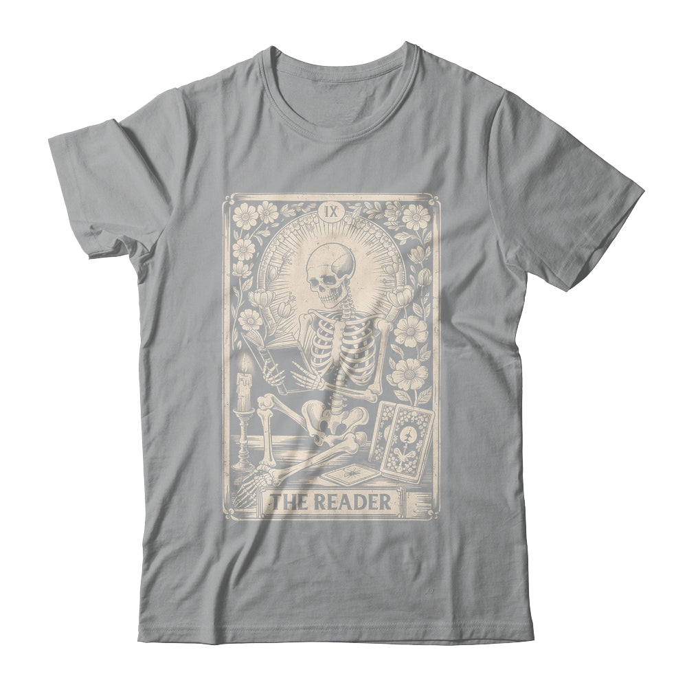 The Reader Tarot Card Funny Book Lover Skeleton Reading Book Shirt & Hoodie | siriusteestore