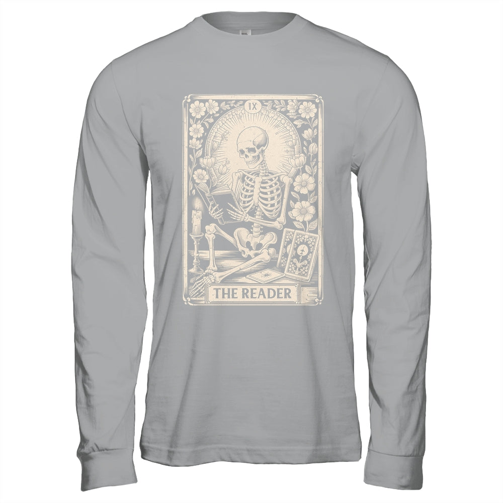 The Reader Tarot Card Funny Book Lover Skeleton Reading Book Shirt & Hoodie | siriusteestore
