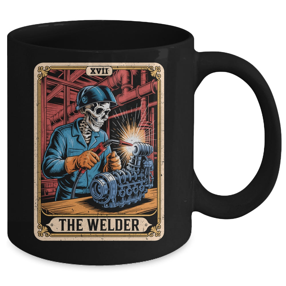 The Welder Welding Tarot Card Skeleton Funny Metal Worker Mug | siriusteestore