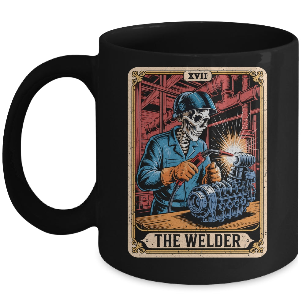 The Welder Welding Tarot Card Skeleton Funny Metal Worker Mug | siriusteestore