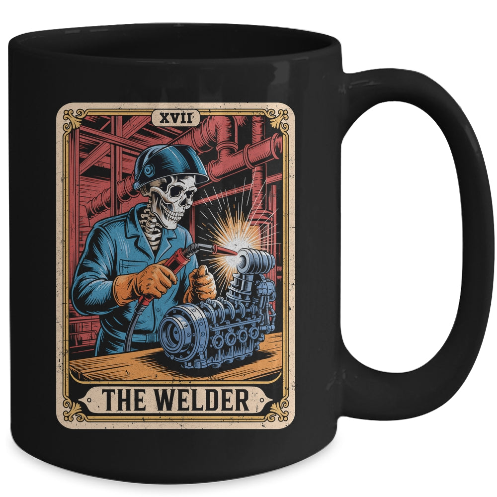 The Welder Welding Tarot Card Skeleton Funny Metal Worker Mug | siriusteestore
