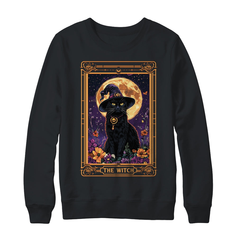 The Witch Cat Tarot Card Halloween Season Vintage Gothic Shirt & Sweatshirt | siriusteestore