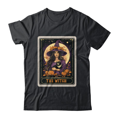 The Witch Retro Halloween Tarot Card Witch Black Cat Women Shirt & Sweatshirt | siriusteestore