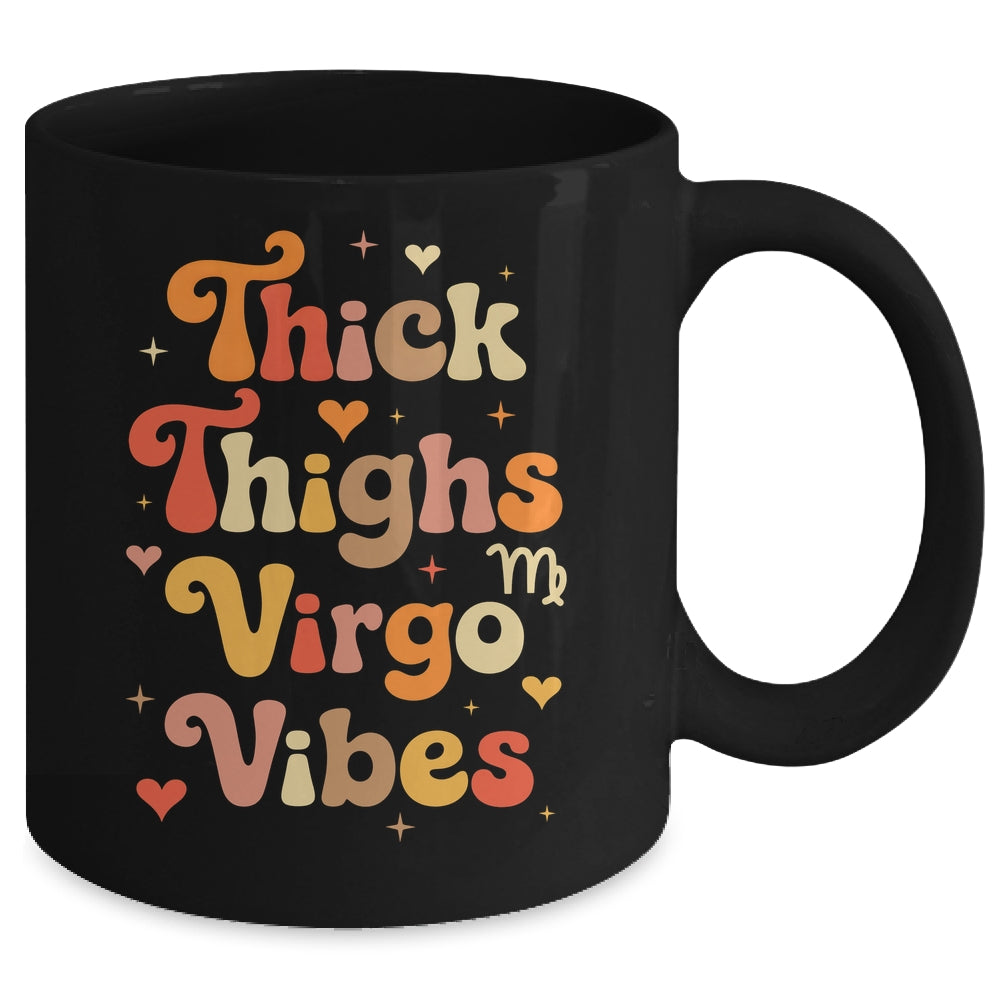 Thick Thighs Virgo Vibes Horoscope Melanin Black Women Mug | siriusteestore