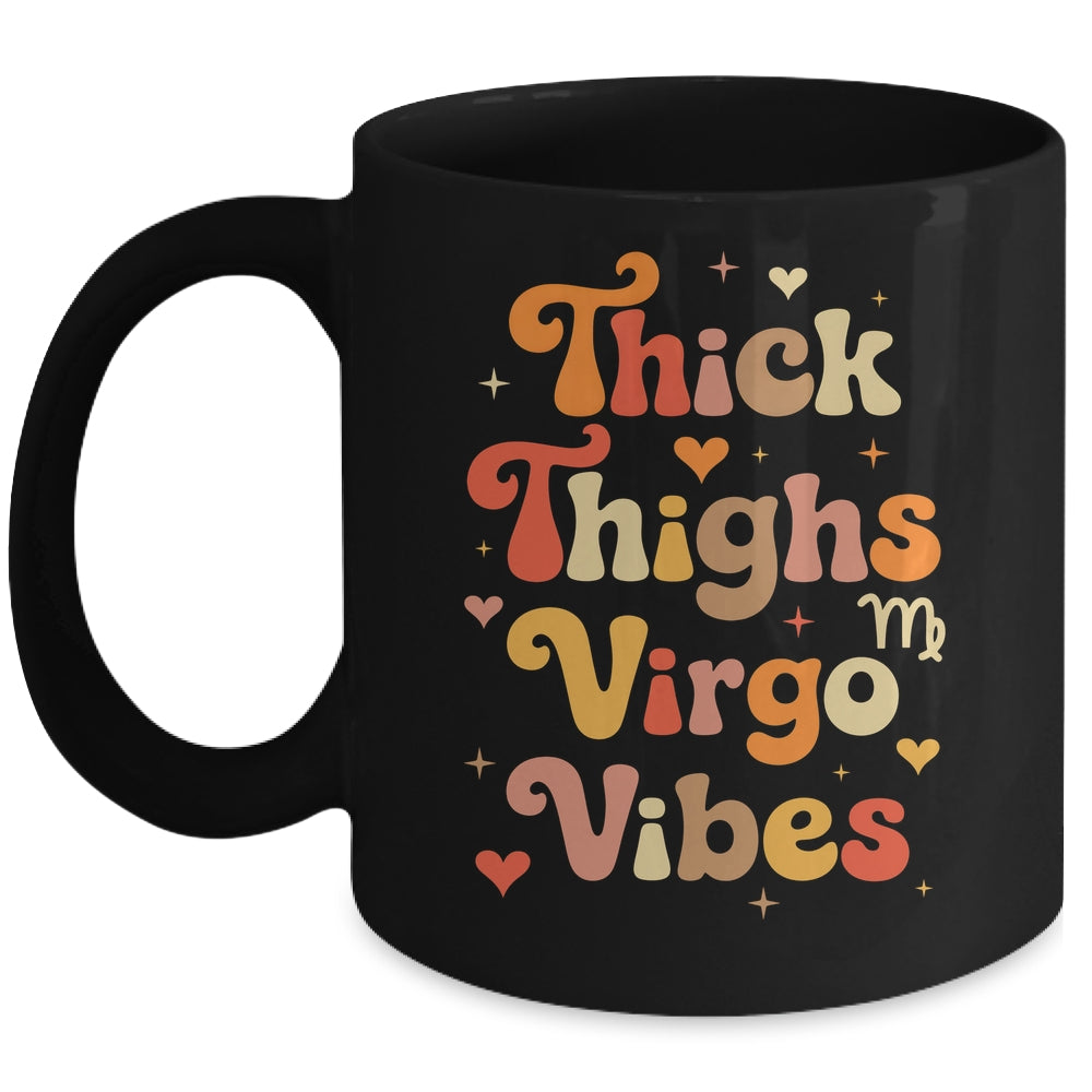 Thick Thighs Virgo Vibes Horoscope Melanin Black Women Mug | siriusteestore