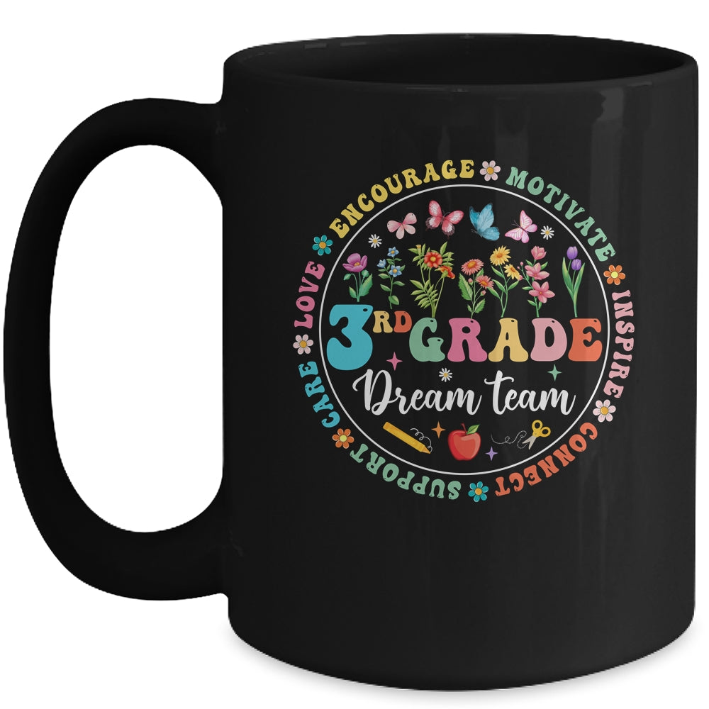 Third Grade Dream Team Back To School Teacher Flower Mug | siriusteestore