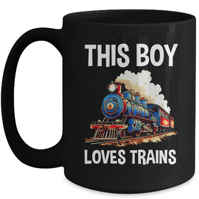 This Boy Loves Trains Railroad Lover For Boy Men Mug | siriusteestore
