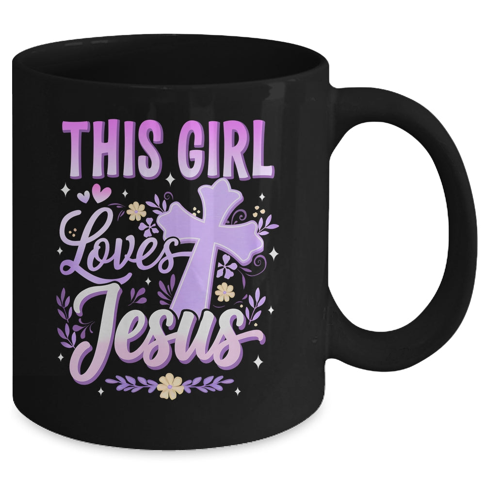 This Girl Loves Jesus Cute Christian Girl God Religious Mug | siriusteestore