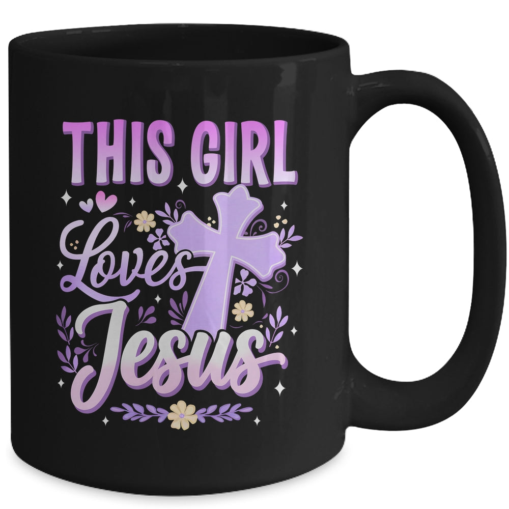 This Girl Loves Jesus Cute Christian Girl God Religious Mug | siriusteestore