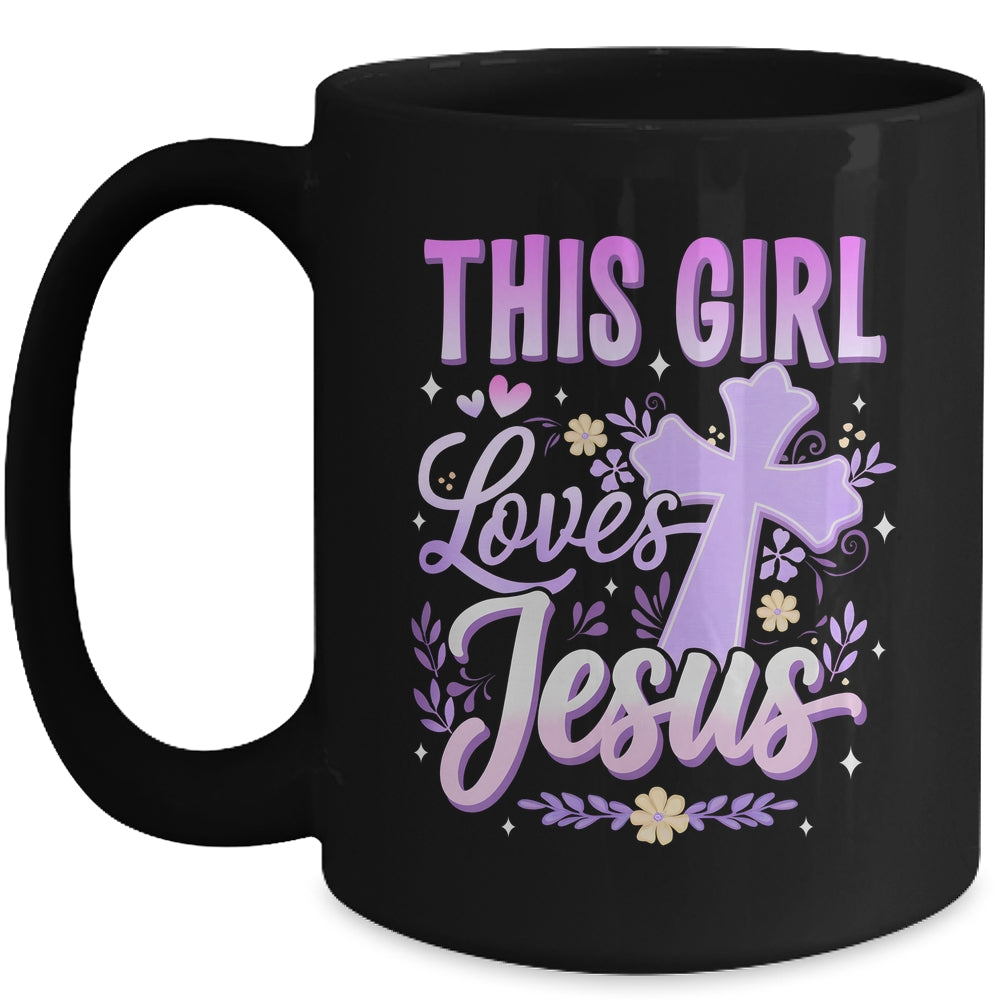 This Girl Loves Jesus Cute Christian Girl God Religious Mug | siriusteestore