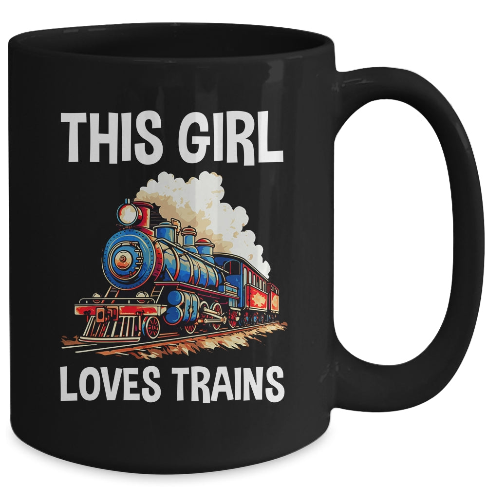 This Girl Loves Trains Railroad Lover For Girl Women Mug | siriusteestore