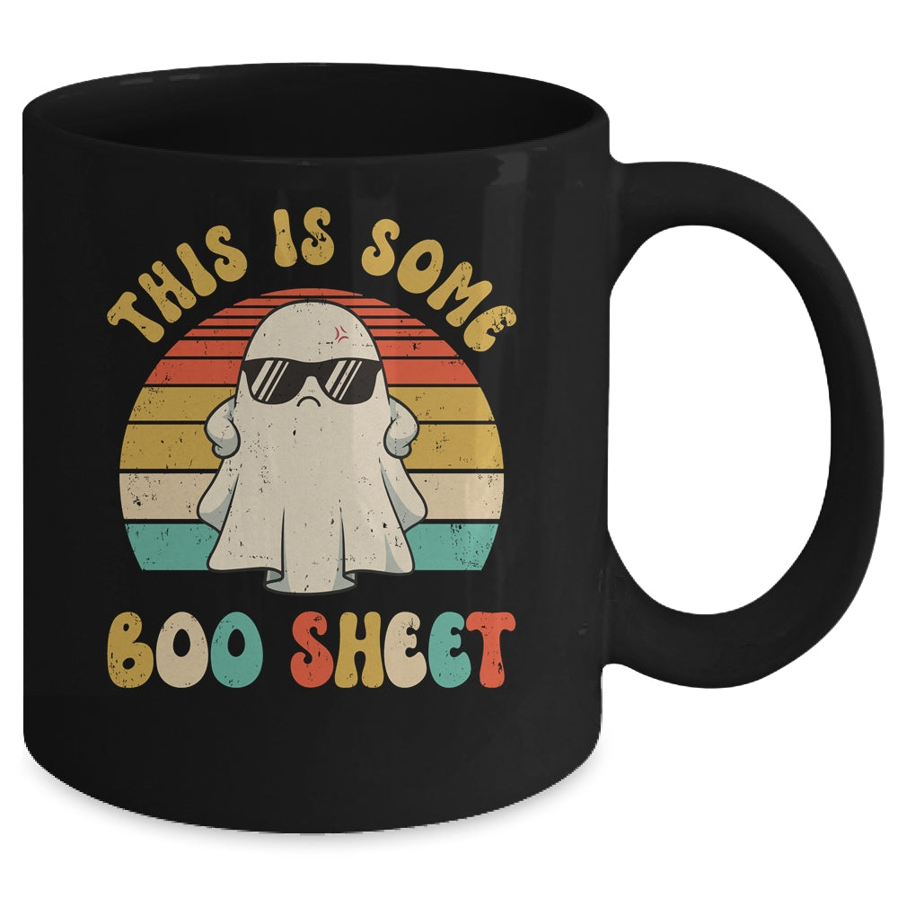 This Is Boo Sheet Halloween Ghost Costume Retro Groovy Mug | siriusteestore