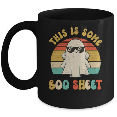 This Is Boo Sheet Halloween Ghost Costume Retro Groovy Mug | siriusteestore