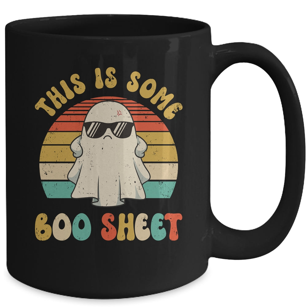 This Is Boo Sheet Halloween Ghost Costume Retro Groovy Mug | siriusteestore