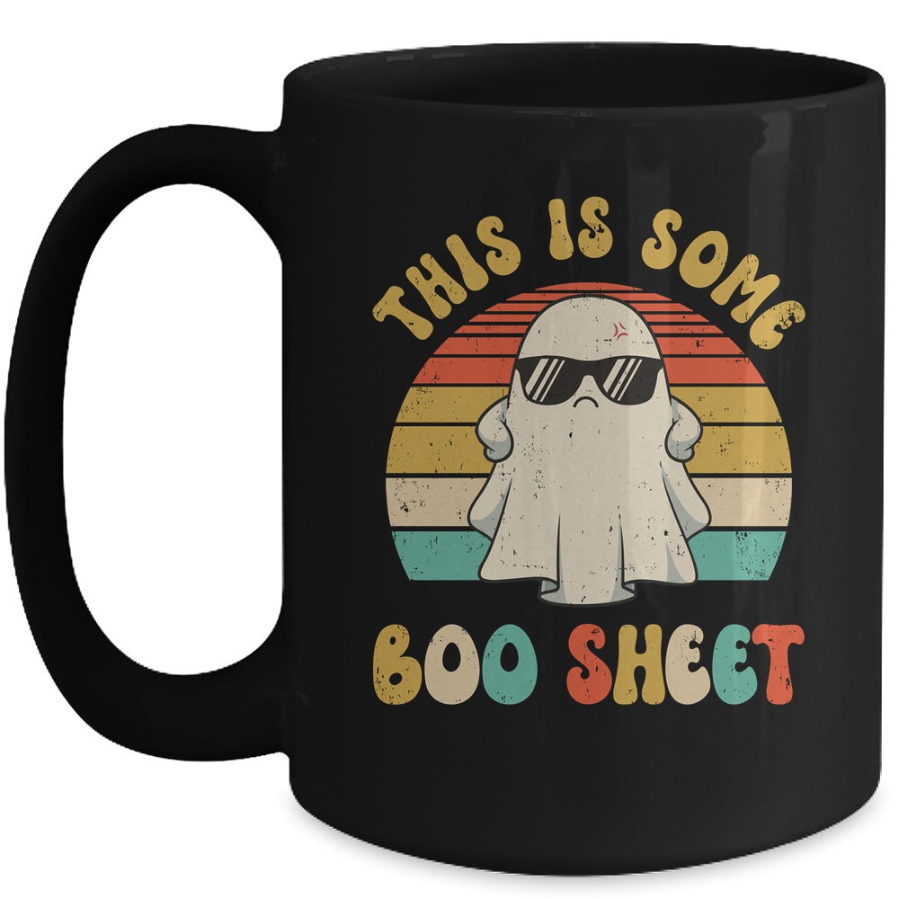 This Is Boo Sheet Halloween Ghost Costume Retro Groovy Mug | siriusteestore
