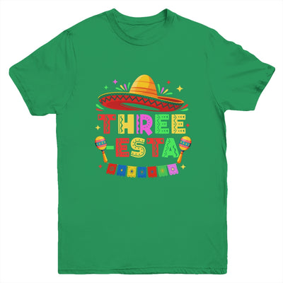 Three-Esta Fiesta Sombrero 3rd Birthday Mexican Outfit Youth Shirt | siriusteestore