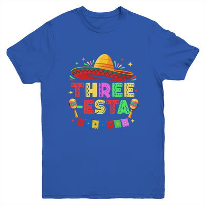 Three-Esta Fiesta Sombrero 3rd Birthday Mexican Outfit Youth Shirt | siriusteestore