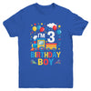 Three 3yr 3rd Kids Boys Girls Train Birthday Boy 3 Years Old Youth Shirt | siriusteestore