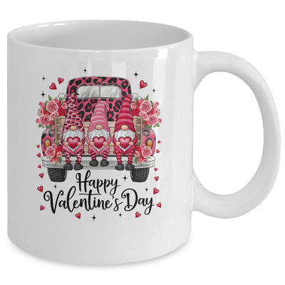 Three Gnomes And Leopard Truck Happy Valentine's Day Mug | siriusteestore