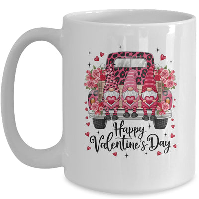 Three Gnomes And Leopard Truck Happy Valentine's Day Mug | siriusteestore