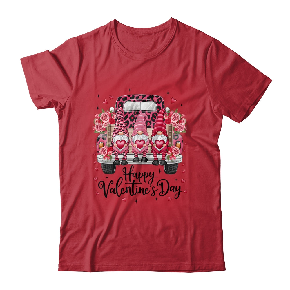 Three Gnomes And Leopard Truck Happy Valentine's Day Shirt & Sweatshirt | siriusteestore