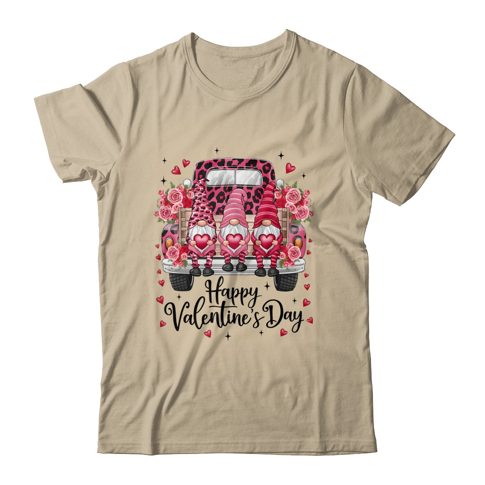 Three Gnomes And Leopard Truck Happy Valentine's Day Shirt & Sweatshirt | siriusteestore