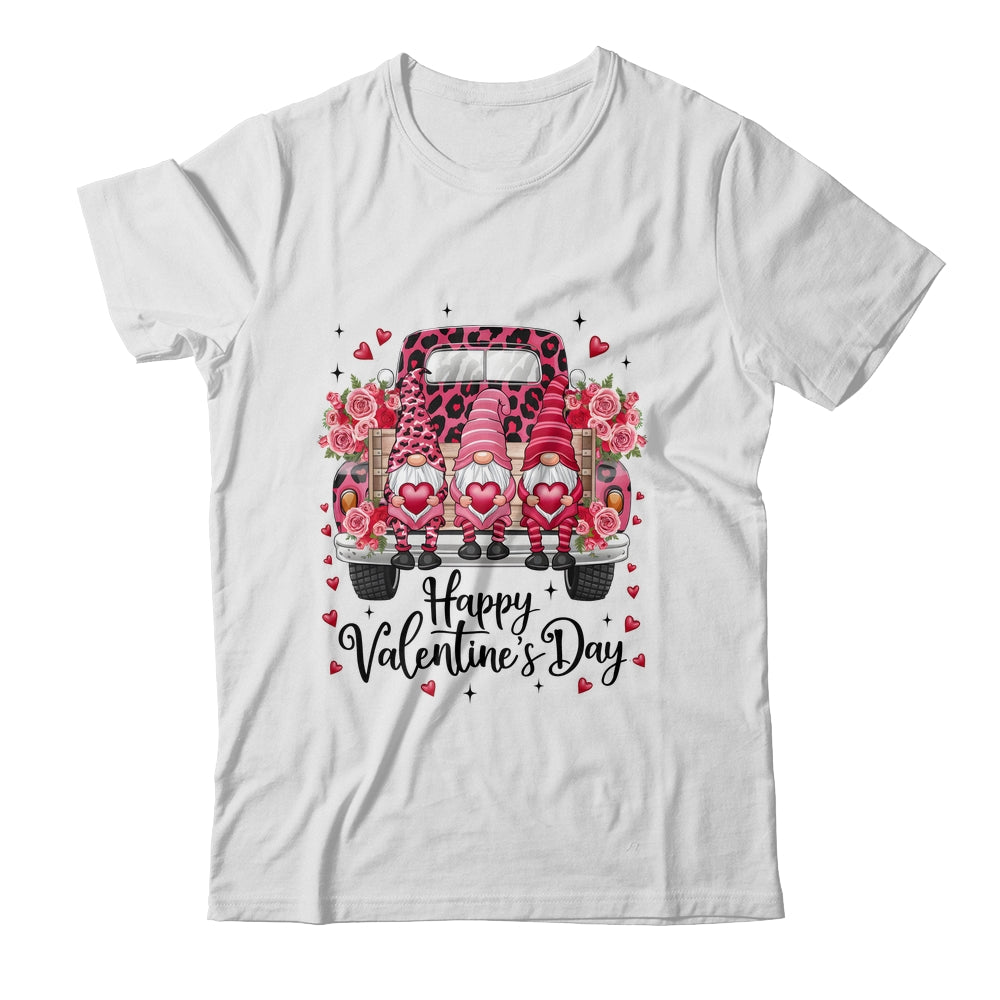 Three Gnomes And Leopard Truck Happy Valentine's Day Shirt & Sweatshirt | siriusteestore