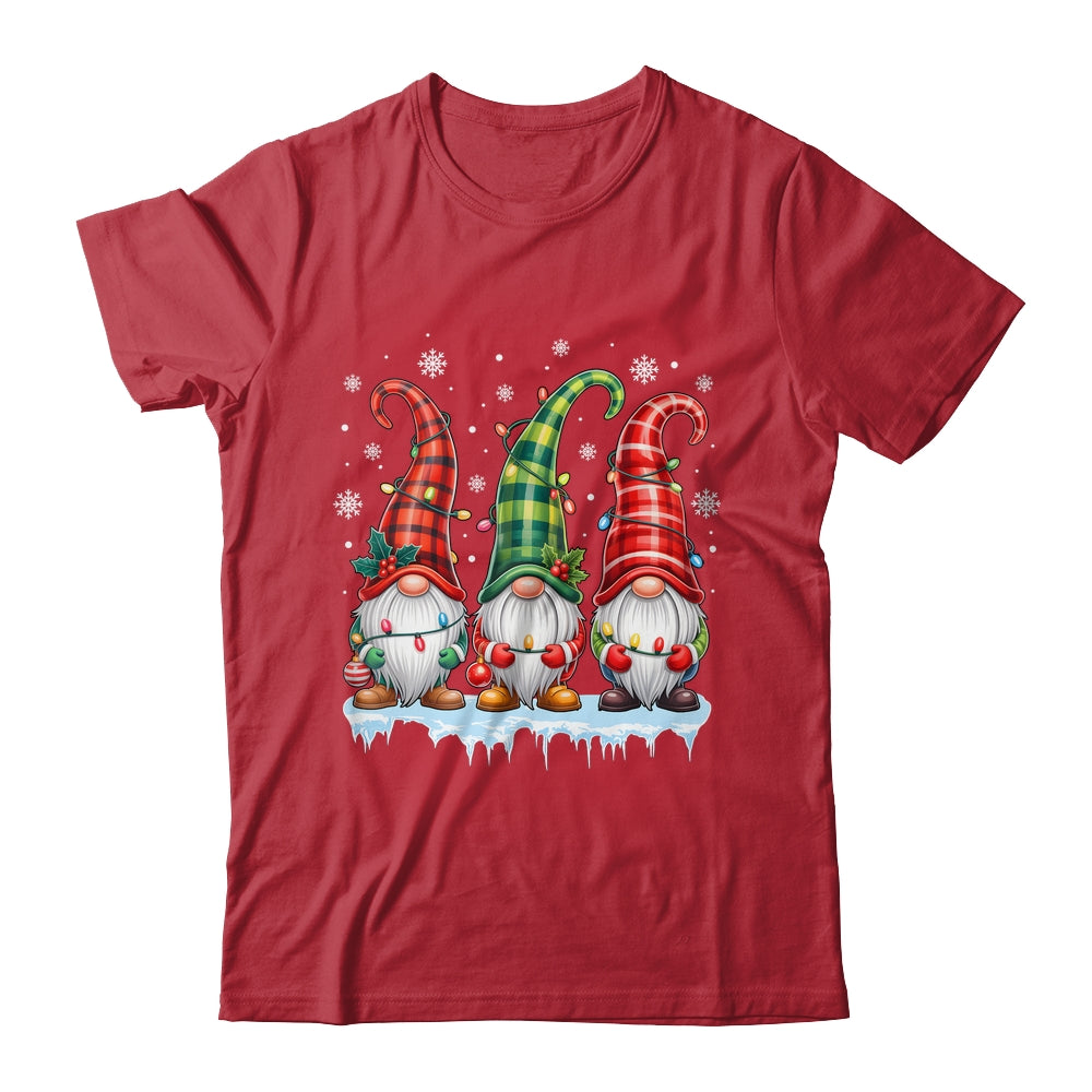 Three Gnomes Men Women Buffalo Plaid Red Christmas Shirt & Sweatshirt | siriusteestore