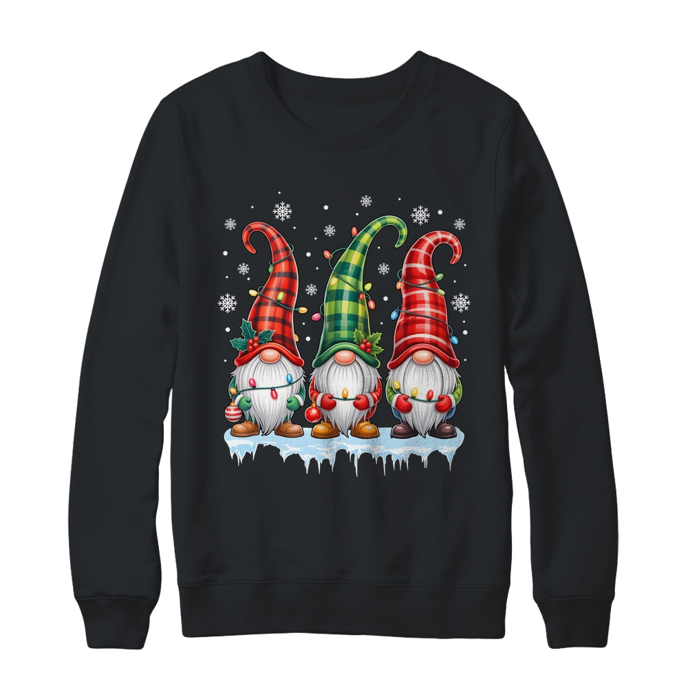 Three Gnomes Men Women Buffalo Plaid Red Christmas Shirt & Sweatshirt | siriusteestore