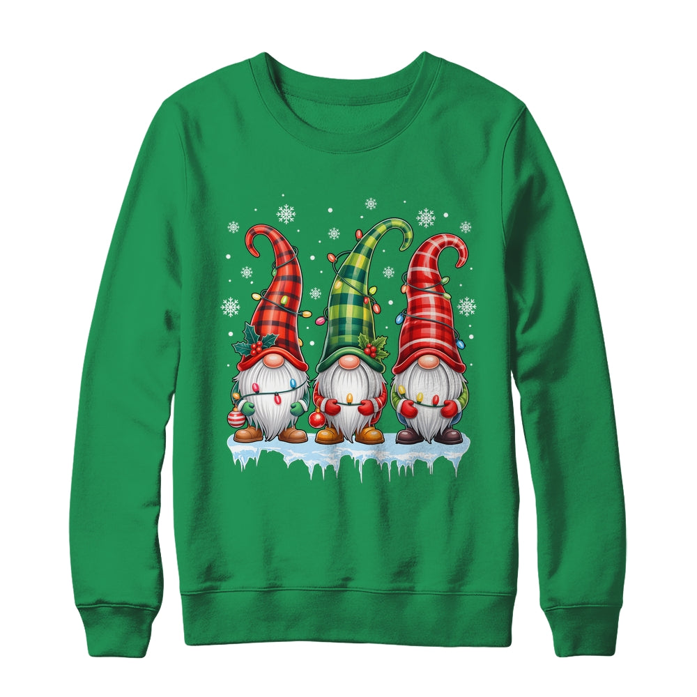 Three Gnomes Men Women Buffalo Plaid Red Christmas Shirt & Sweatshirt | siriusteestore