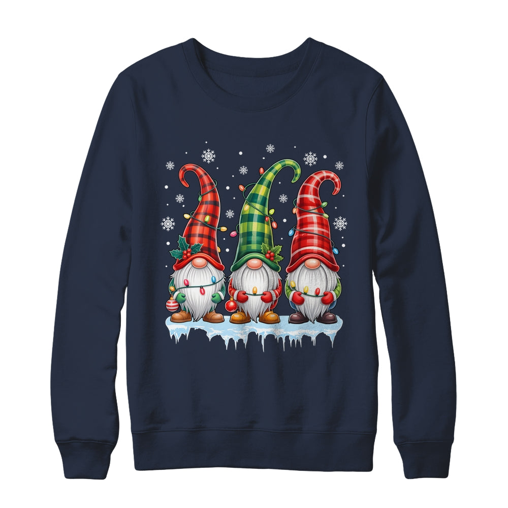 Three Gnomes Men Women Buffalo Plaid Red Christmas Shirt & Sweatshirt | siriusteestore