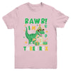 Three Rawr Birthday Boy Party T-Rex Dinosaur 3 Years Old Youth Shirt | siriusteestore