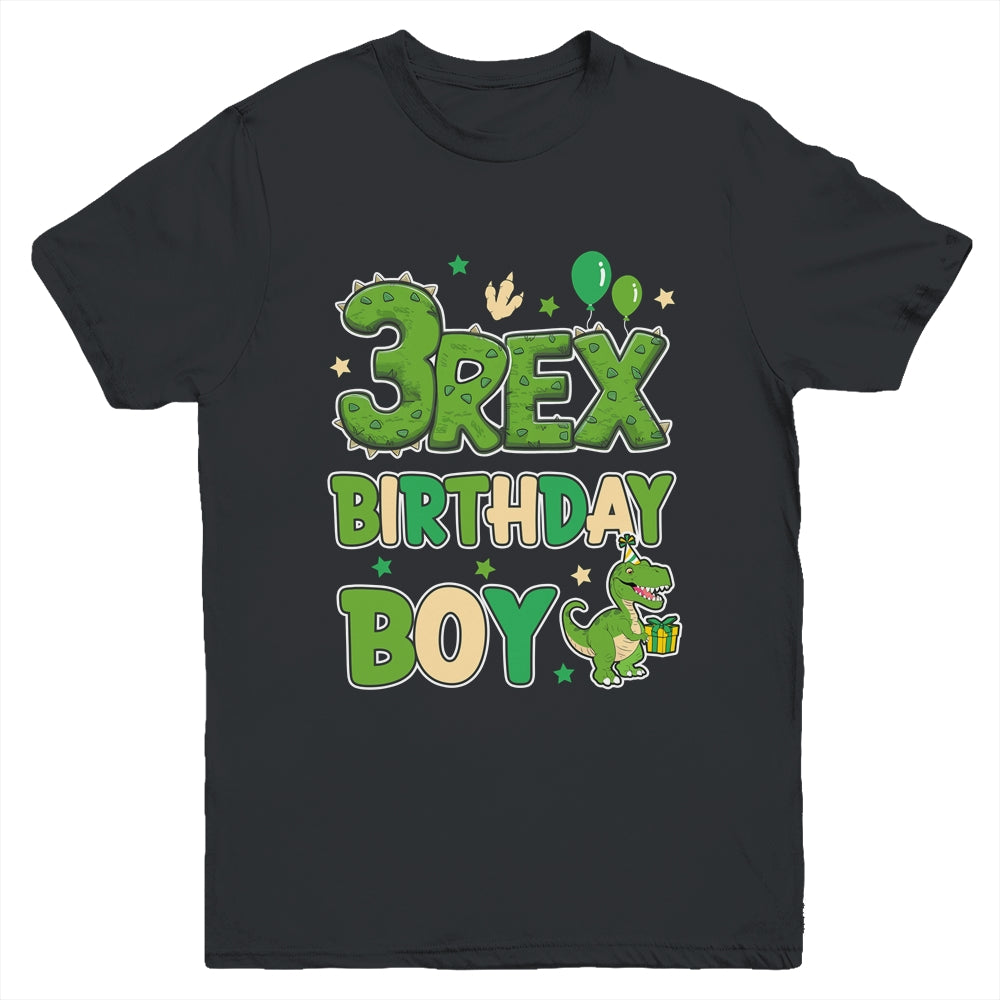 Three Rex 3rd Birthday Boy Third T-Rex Dinosaur 3 Year Old Youth Shirt | siriusteestore