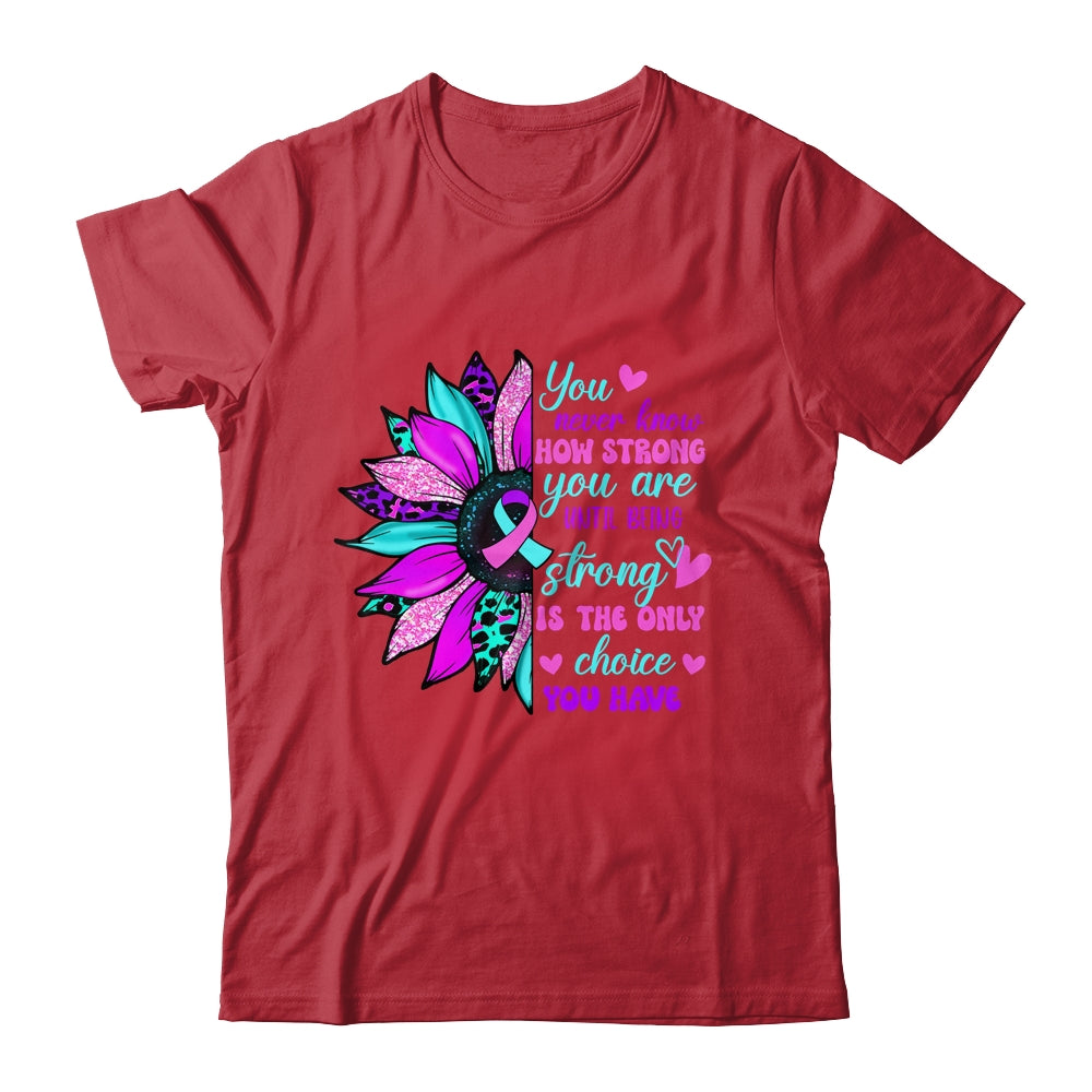 Thyroid Cancer Awareness Strong Warrior Ribbon Sunflower Shirt & Hoodie | siriusteestore