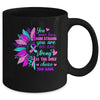 Thyroid Cancer Awareness Strong Warrior Ribbon Sunflower Mug | siriusteestore