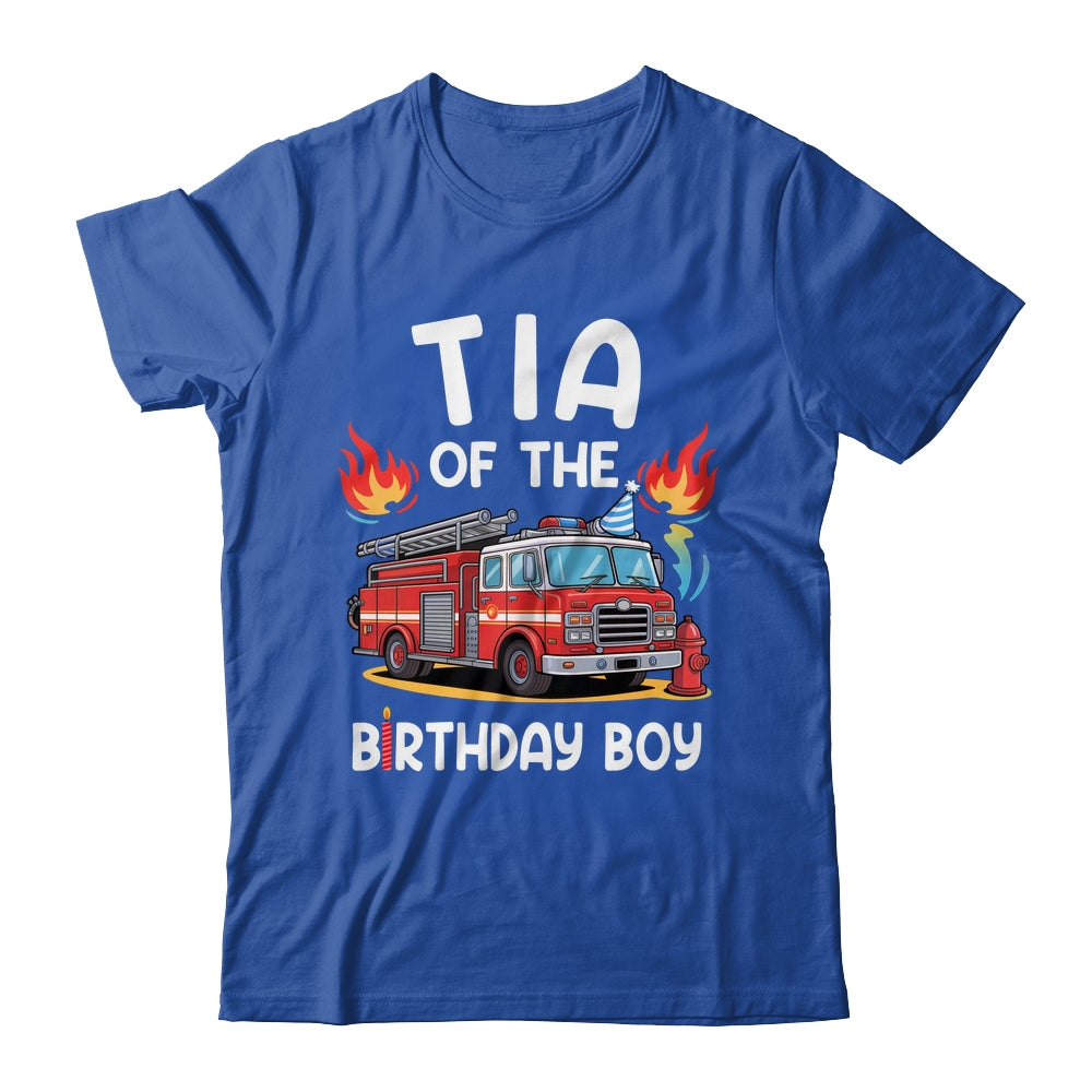 Tia Of The Birthday Boy Fire Truck Firefighter 1st Party Shirt & Hoodie | siriusteestore