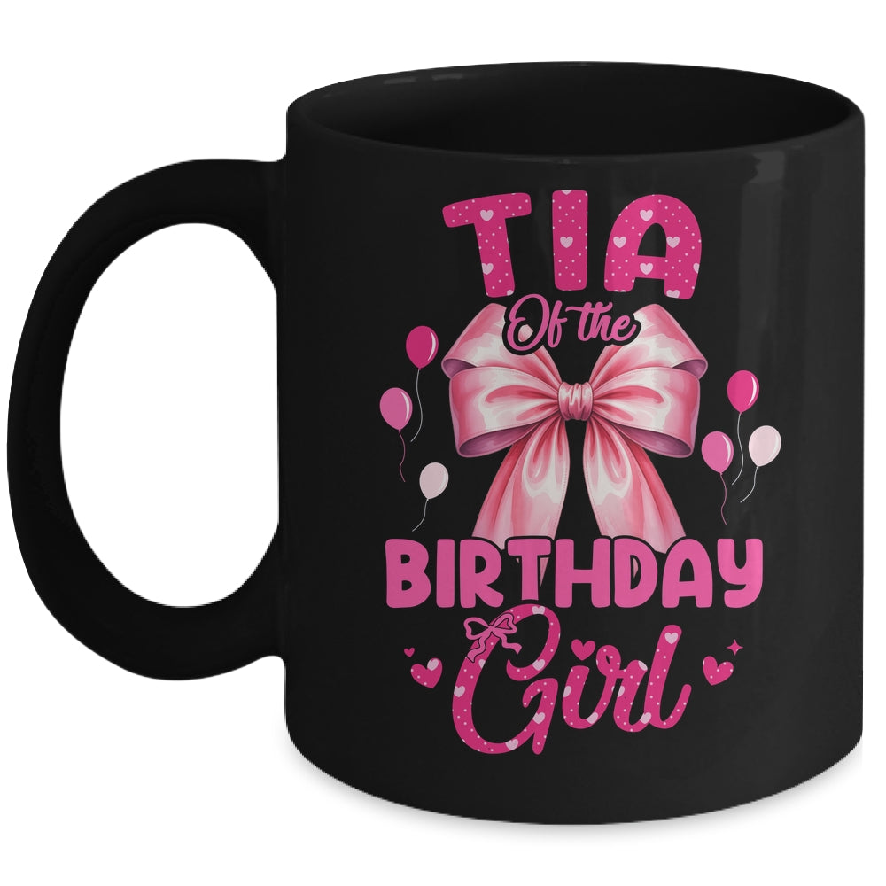Tia Of The Birthday Girl Coquette Bow Matching Family Mug | siriusteestore
