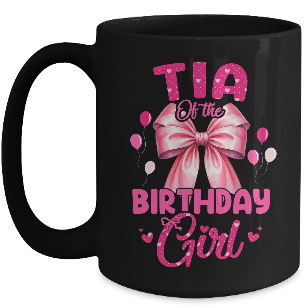 Tia Of The Birthday Girl Coquette Bow Matching Family Mug | siriusteestore