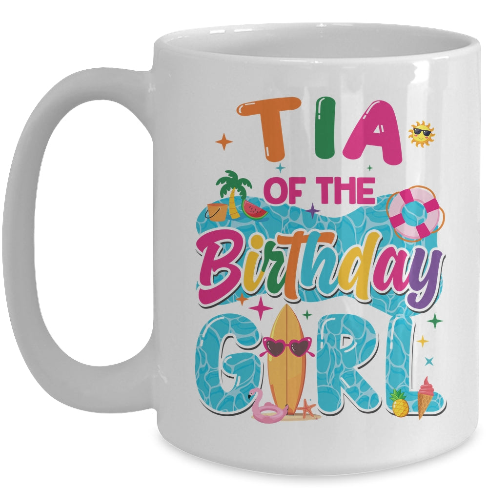 Tia Of The Birthday Girl Pool Party Beach Family Matching Mug | siriusteestore