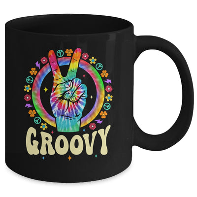 Tie Dye Peace Sign Love Groovy Hippie Party For Women Girls Mug | siriusteestore
