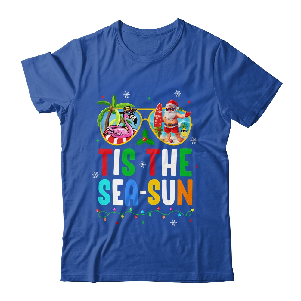 Tis The Sea Sun Santa Beach Summer Christmas In July Summer Shirt & Tank Top | siriusteestore