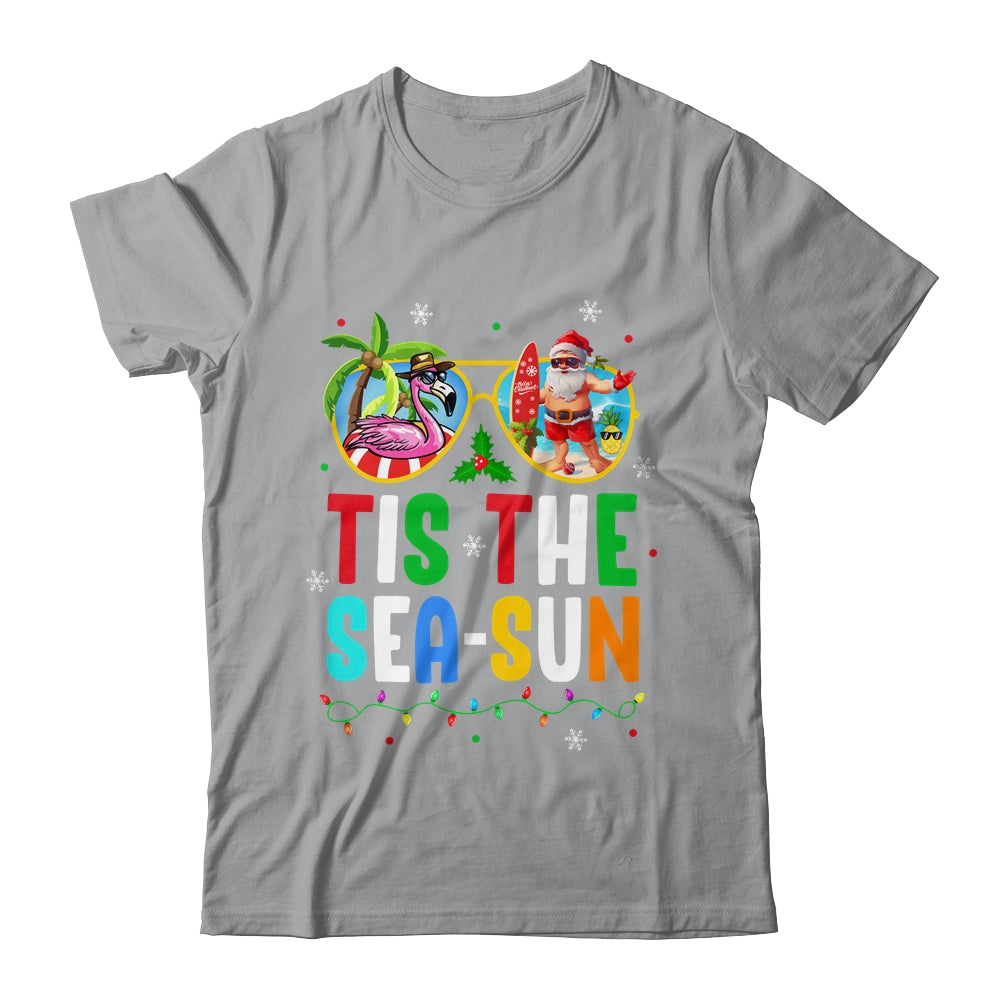 Tis The Sea Sun Santa Beach Summer Christmas In July Summer Shirt & Tank Top | siriusteestore