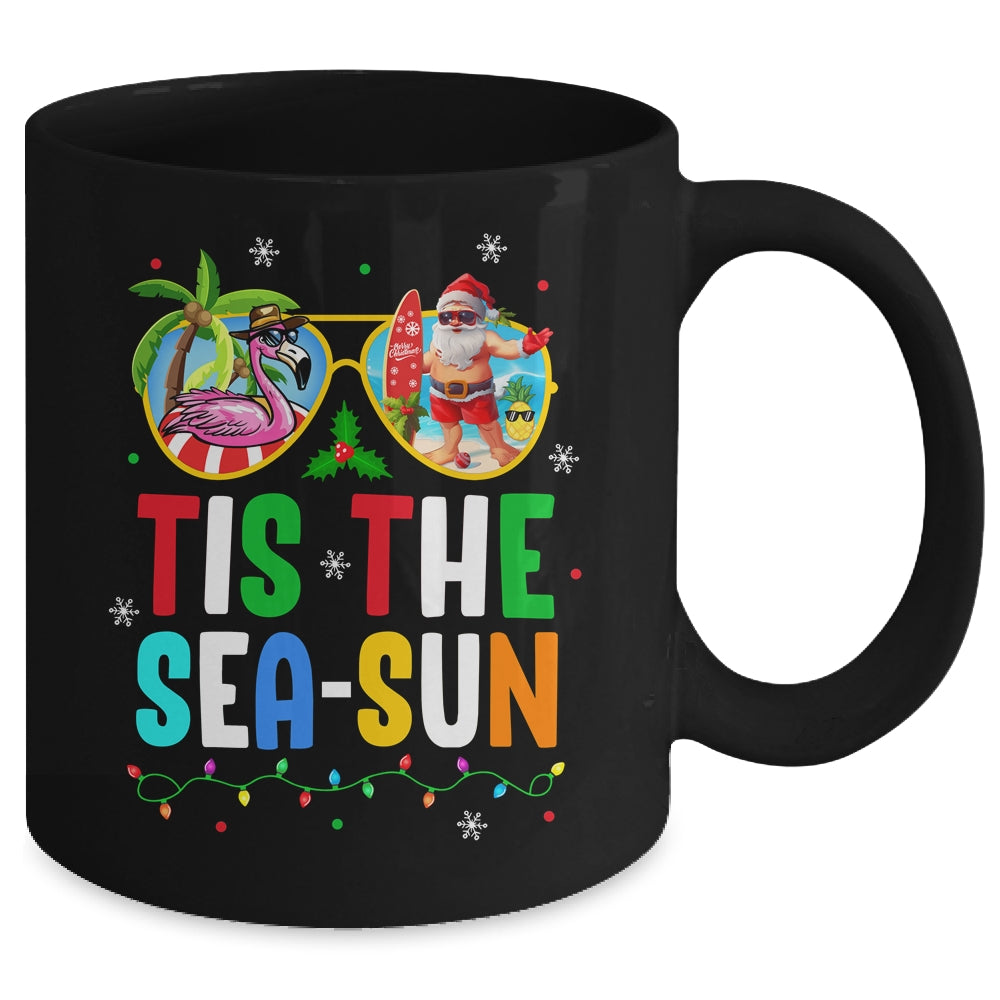 Tis The Sea Sun Santa Beach Summer Christmas In July Summer Mug | siriusteestore