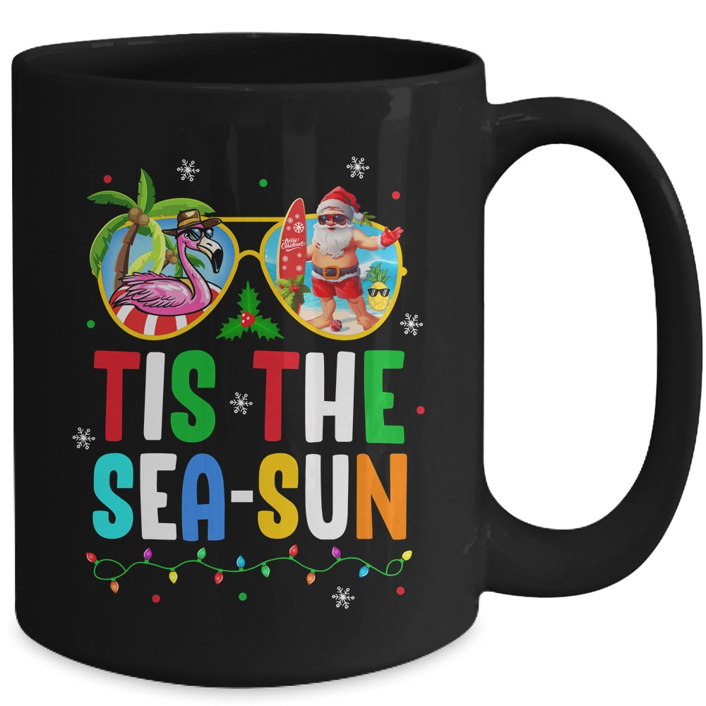 Tis The Sea Sun Santa Beach Summer Christmas In July Summer Mug | siriusteestore