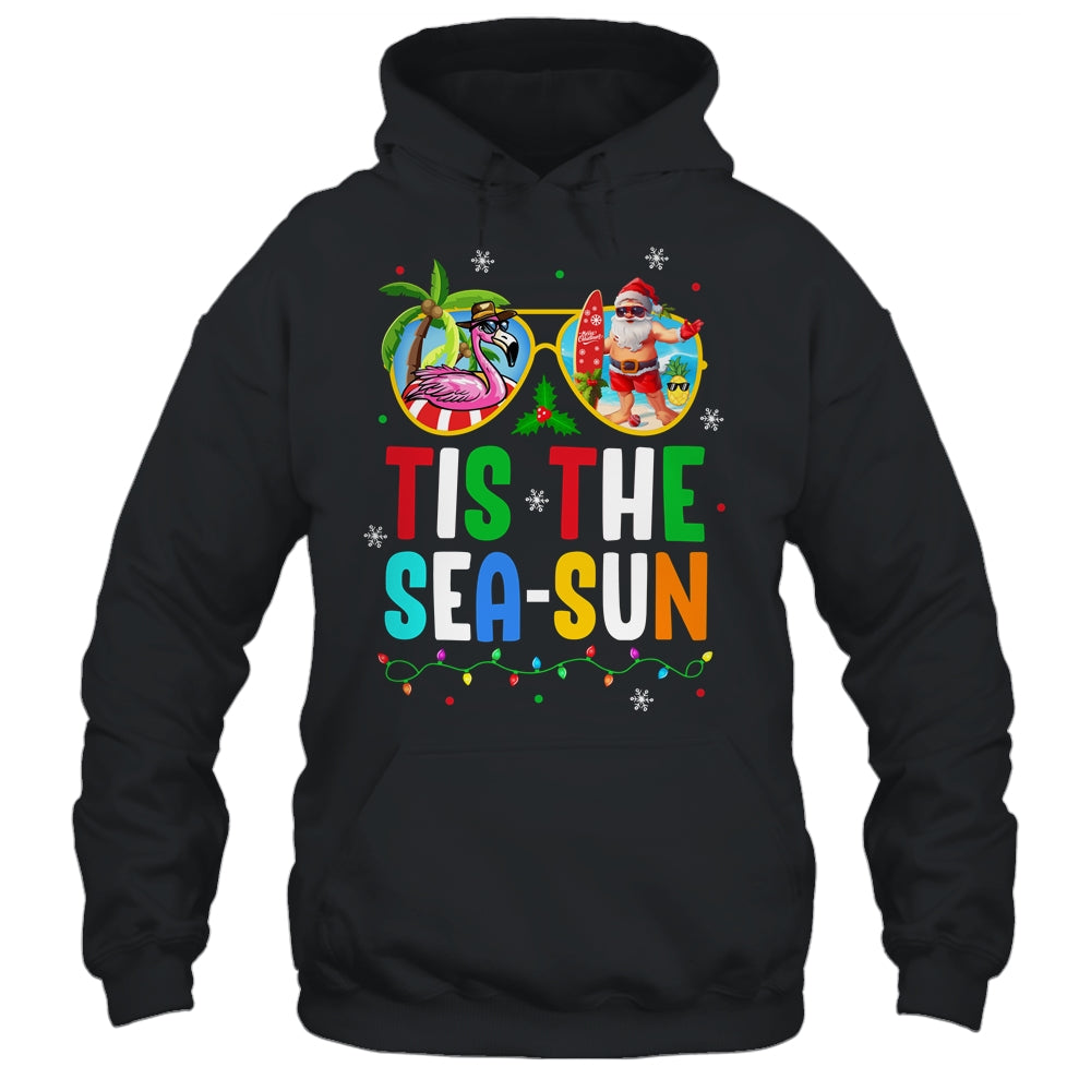 Tis The Sea Sun Santa Beach Summer Christmas In July Summer Shirt & Tank Top | siriusteestore