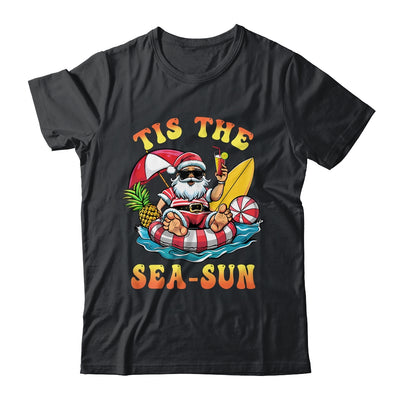 Tis The Sea Sun Santa Surfing Christmas In July Tropical Shirt & Tank Top | siriusteestore